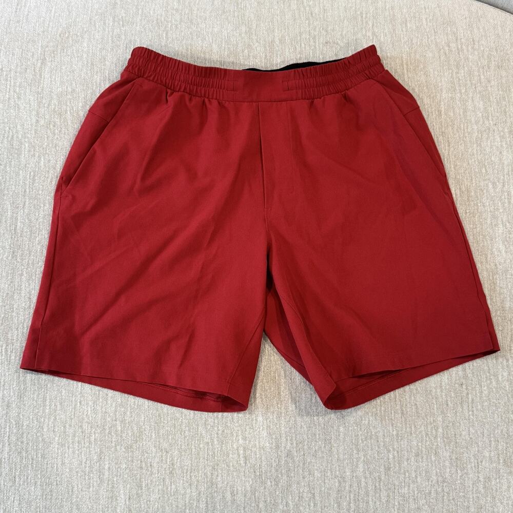 Lululemon Swim Trunks Mens Medium Red Lined 7" Inseam Swimming Running Training
